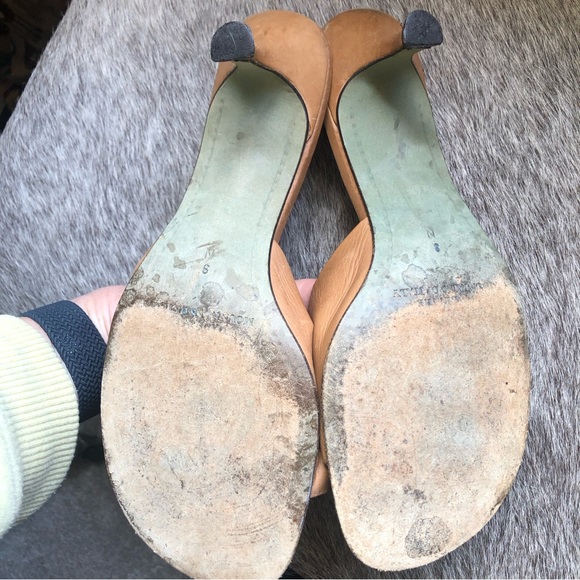 Donald J Pliner Valore slip on mule slide sandal cognac leather kitten heel 9N - Picture 7 of 7